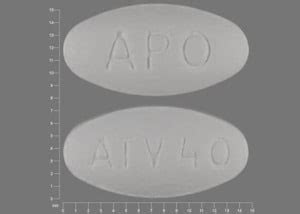 20 mg Imprint APO ATV20 Color White Shape Oval View details 1 5 APO ATV40 Atorvastatin Calcium Strength 40 mg Imprint APO ATV40 Color White Shape Oval View details 1 5 APO A10 Atorvastatin Calcium Strength 10 mg Imprint. . Apo atv40